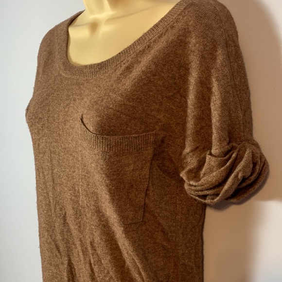Wallace chocolate Brown shirt sweater tunic lambs wool cashmere rabbit xs - Picture 2 of 8